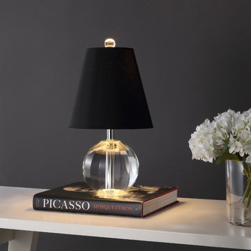 Goddard 16" Crystal Ball/Metal LED Table Lamp - JONATHAN Y
